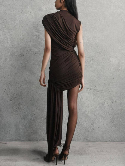 Irregular Hem Fold Dress