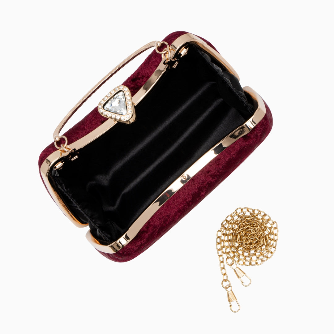 Velvet Clutch Bag with Flask