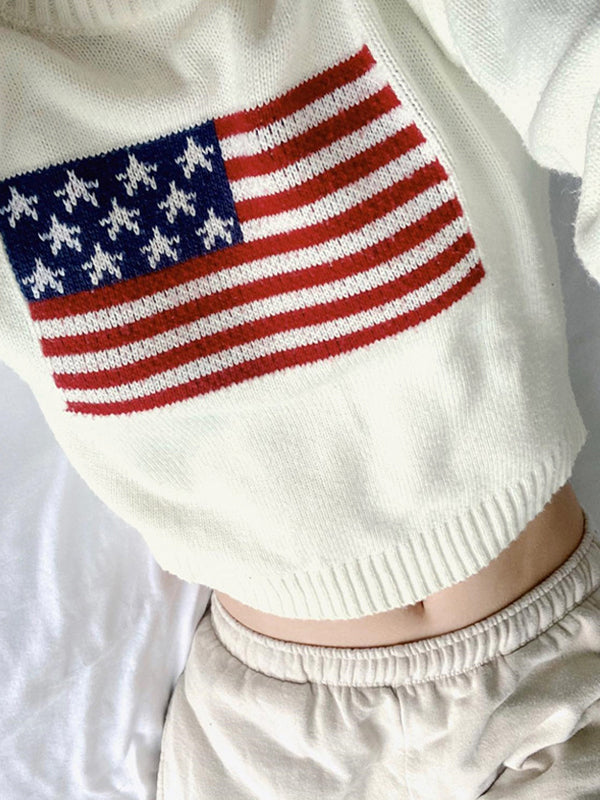 Retro Flag Jacquard Sweater