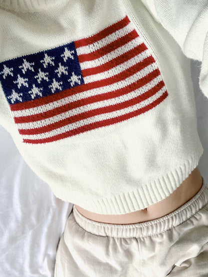 Retro Flag Jacquard Sweater