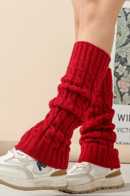 Cable Knit Chunky Slouchy Boot Leg Warmers