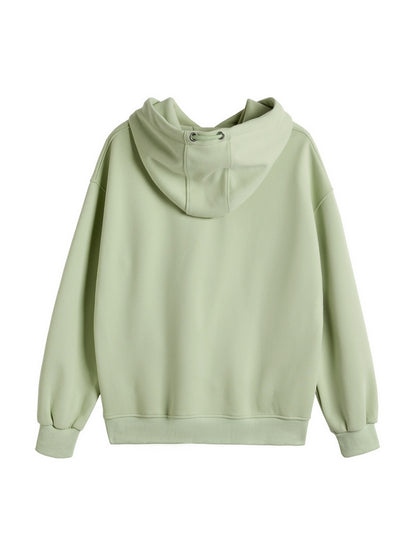 Letter Print Drawstring Eyelet Decor Pocket Oversized Hoodie