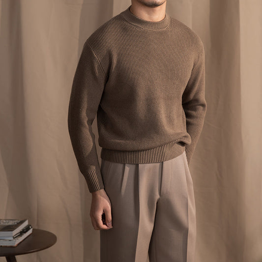 Maison Wool Blend Crewneck Sweater for Men
