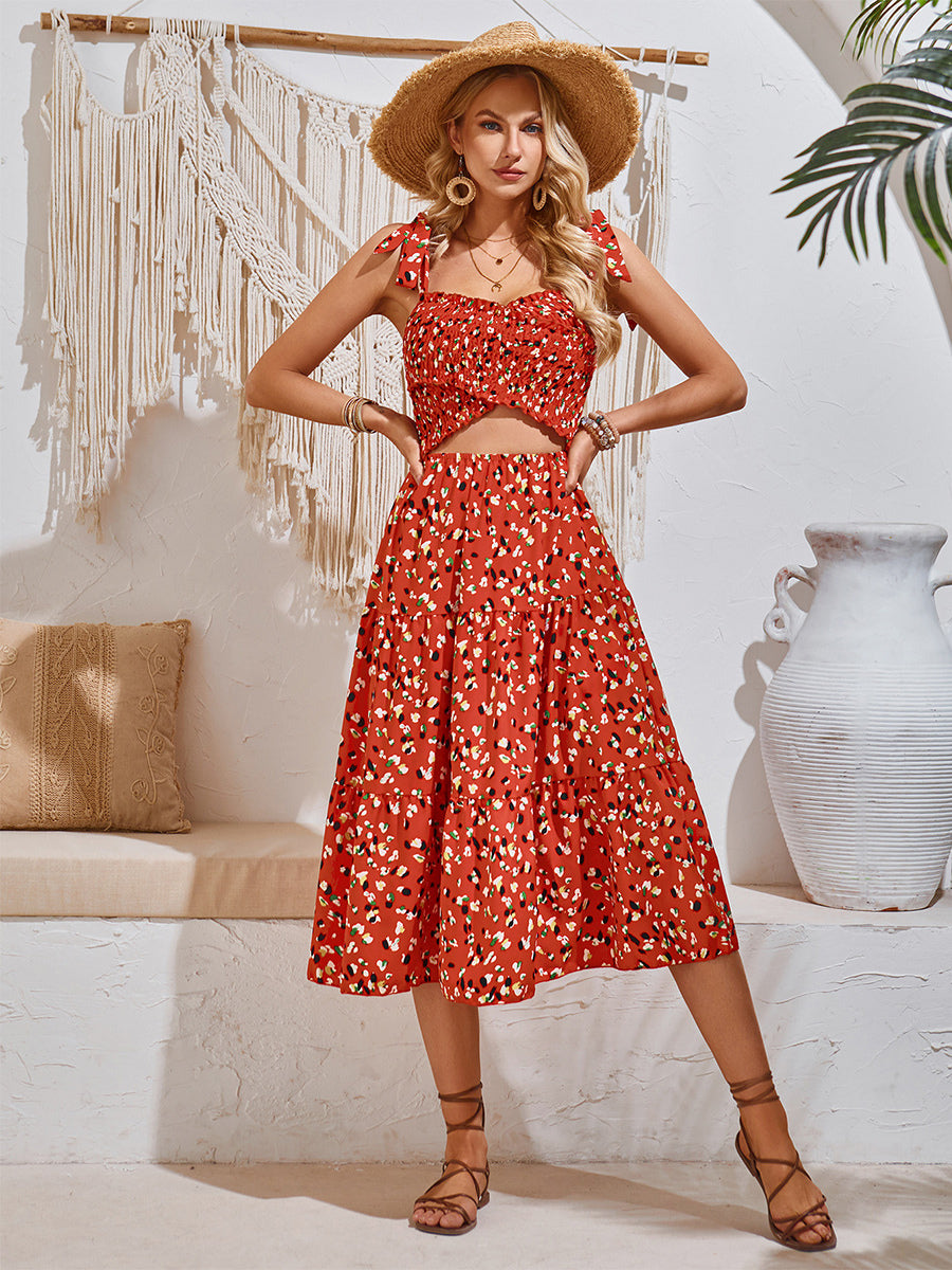 Mini Floral Dress Cutout Sleeveless Chic Daily Casual Summer Midi Dresses