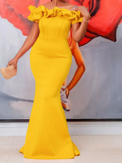 Off Shoulder Sexy Fishtail Formal Dress Maxi Dresses