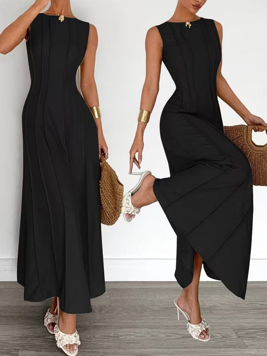 Sleeveless Temperament Gathering Grace Maxi Dresses
