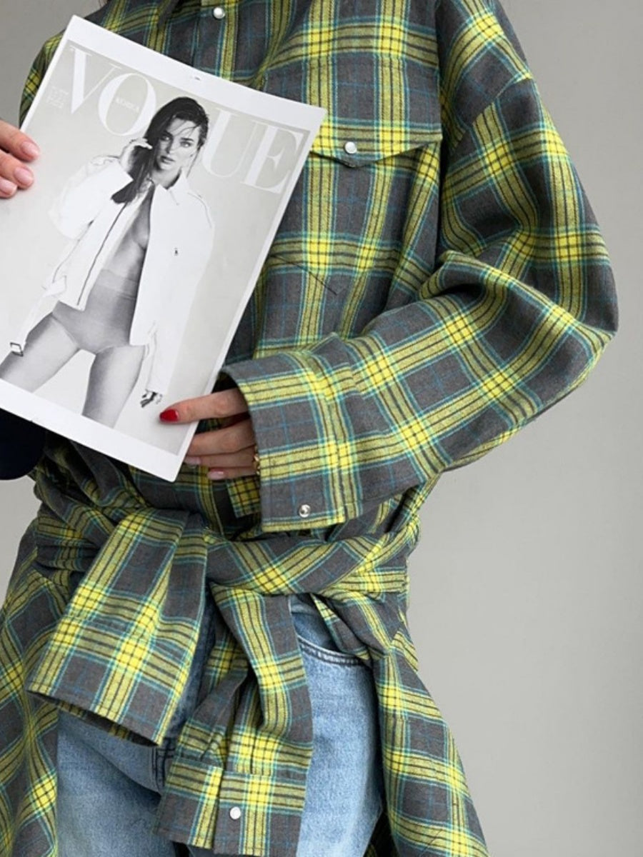 Plaid Oversize Coat Shirts