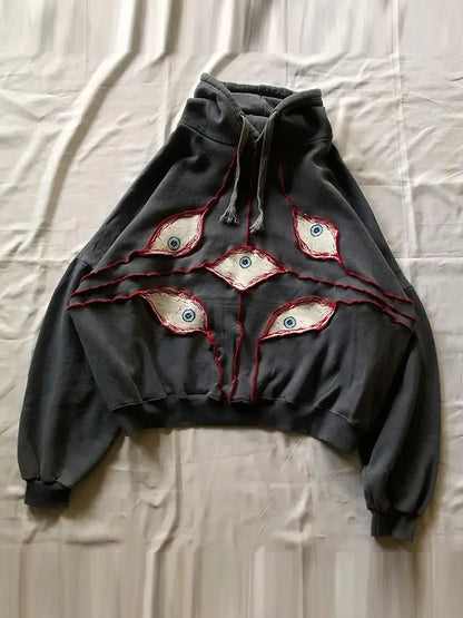 Eye Print Oversized Hoodie