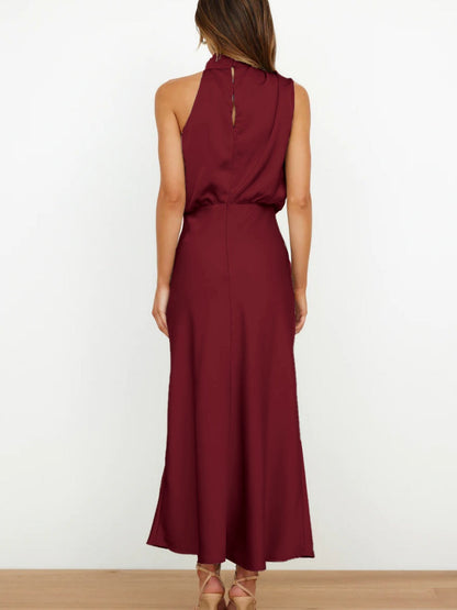 Satin Sleeveless Parties Bridesmaid Midi Dresses