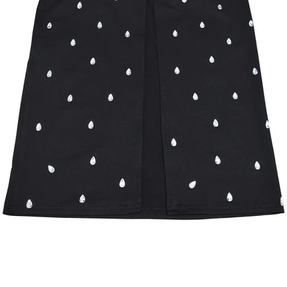 Rhinestone U-Neck Sleeveless Hip Dress