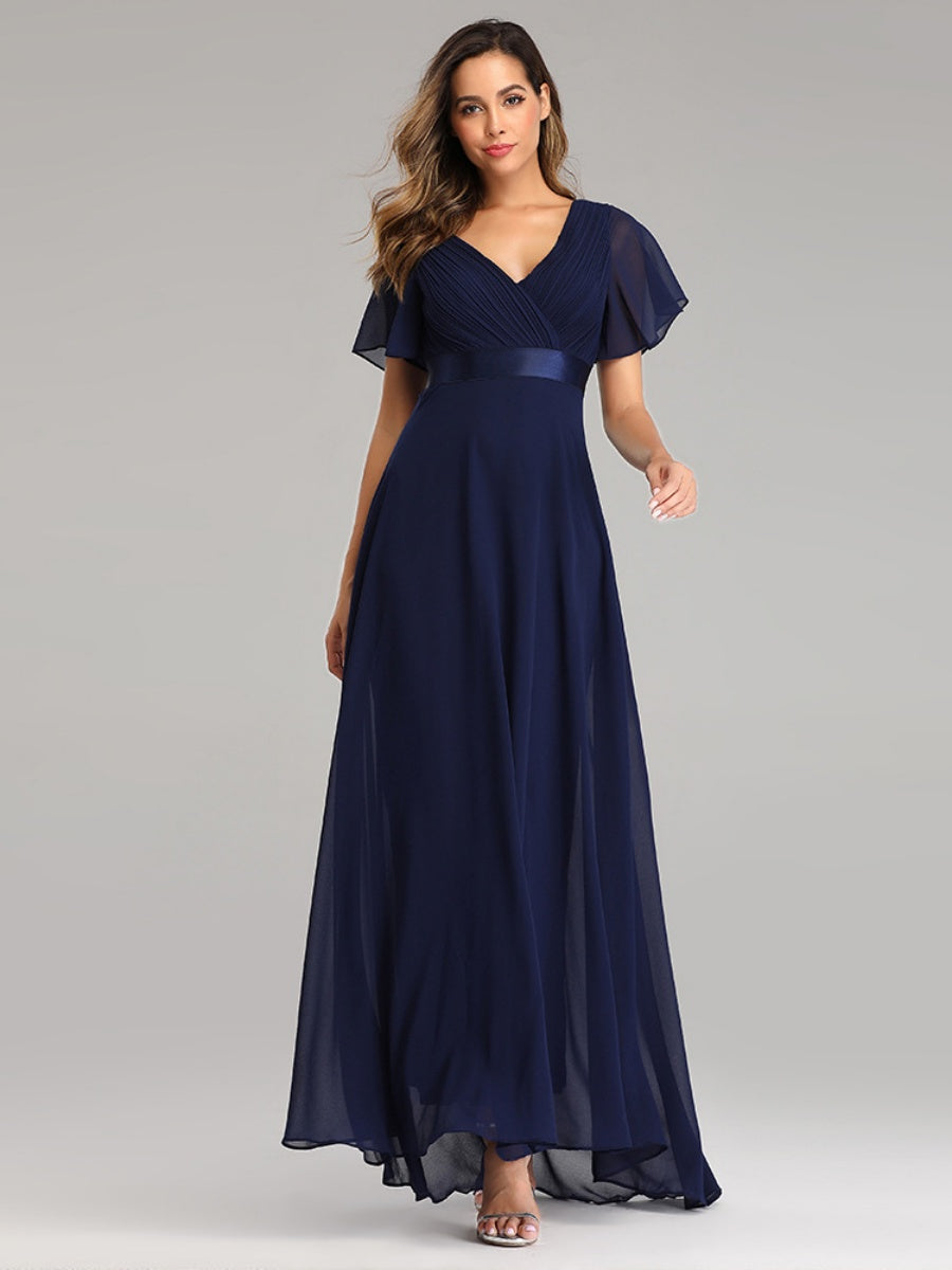 V-neck Chiffon Large Skirt Temperament Formal Dress Maxi Dresses