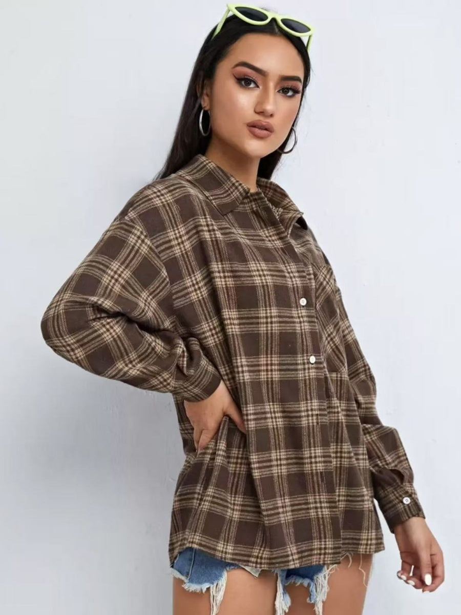 Plaid Oversize Coat Shirts