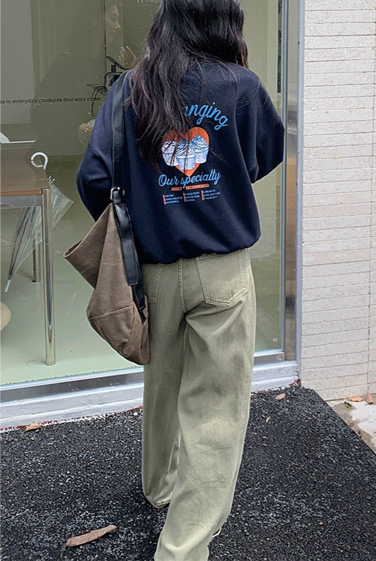 Edgy High Waist Cargo Wide Leg Curved Jeans