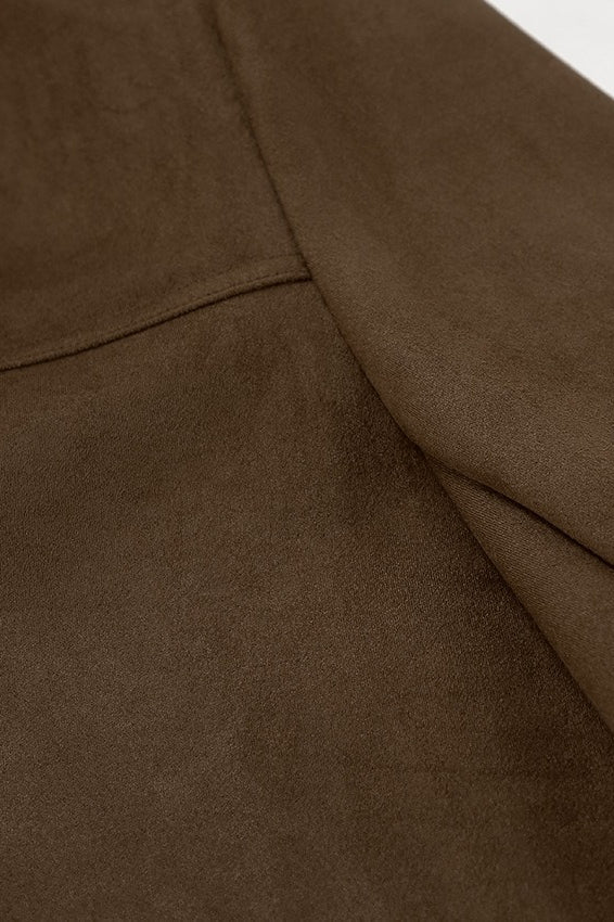 Vintage Suede Lapel Long Jacket