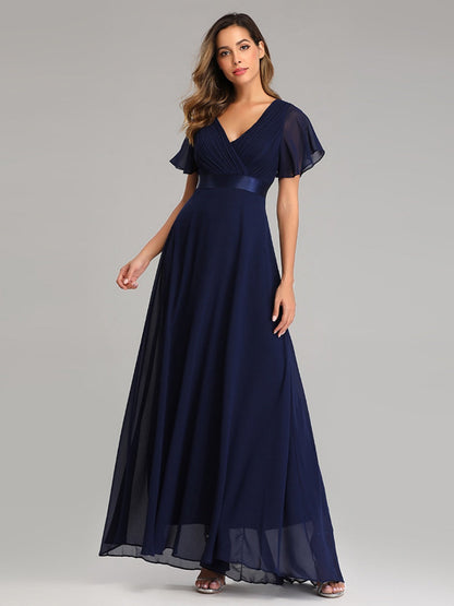 V-neck Chiffon Large Skirt Temperament Formal Dress Maxi Dresses
