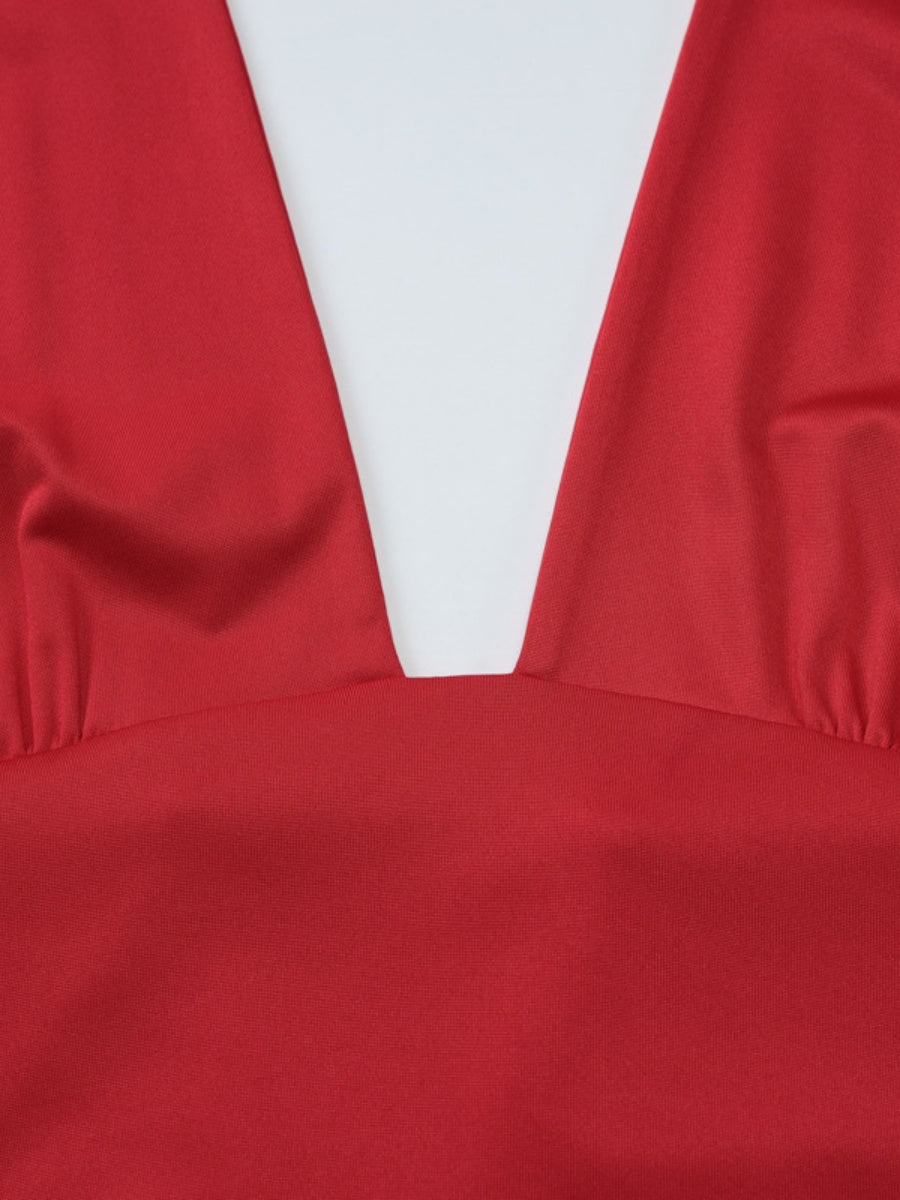 Deep V Backless Halter Jacket Tank Tops