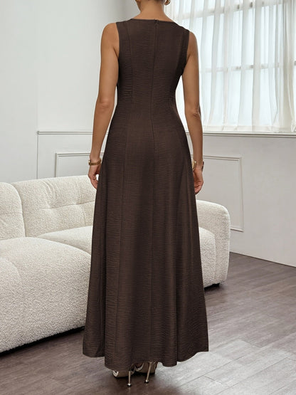 Sleeveless Temperament Gathering Grace Maxi Dresses