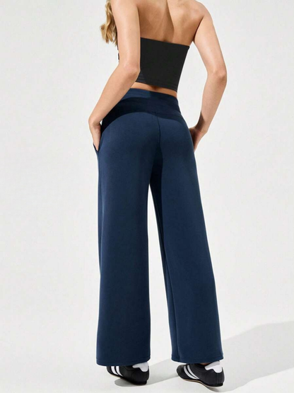 Modal Silk Wide Leg Lounge Pants High Waist With Pockets For Everyday Comfort And Style