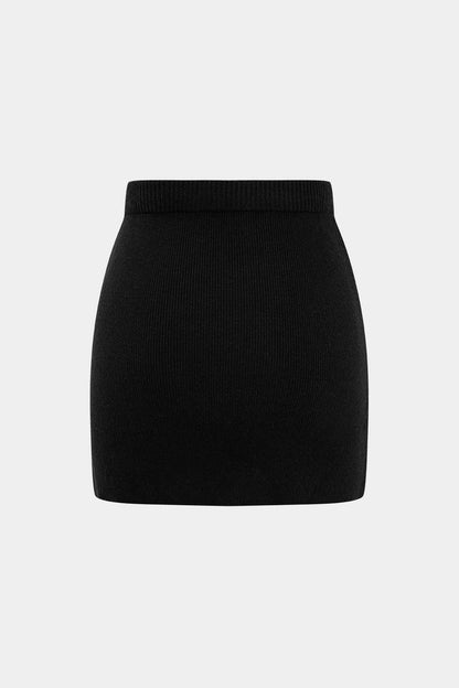 Basic Solid Knit Mini Skirt