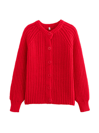 Solid Color Long Sleeve Cardigan