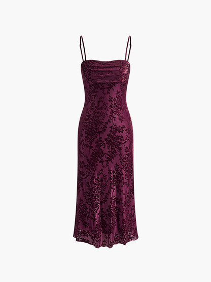 Tulle Floral Cami Midi Dress