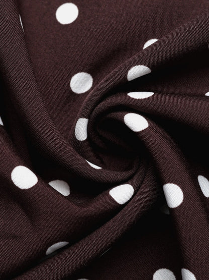 Halter V-neck Polka Dots Vacation Retro Maxi Dresses