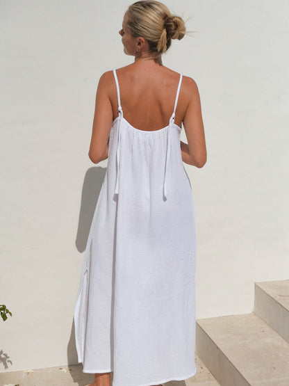100% Cotton Temperament Camisoles Loose-fit Home Vacation Mini&Short Dresses