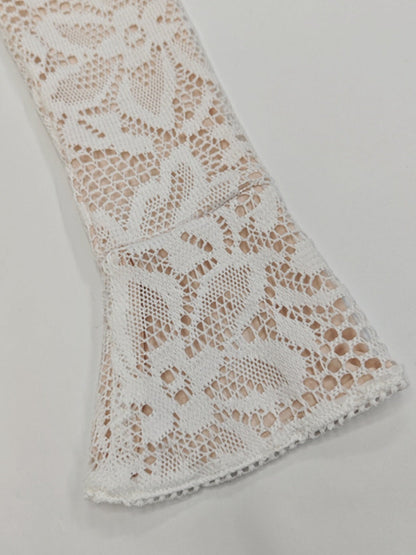 Lace Cutout Bodycon Bell Sleeves Mini&Short Dresses