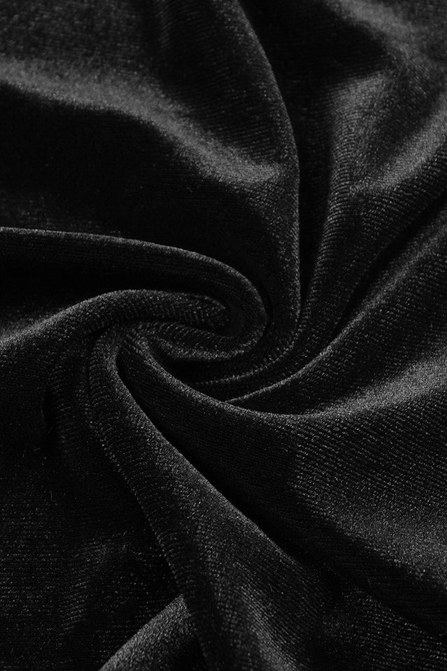 Strapless Sweetheart Rhinestone Trim Velvet Maxi Gown with Draped Satin Overskirt