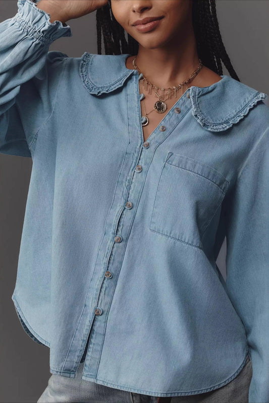 Vintage Denim Long Sleeve Blouse