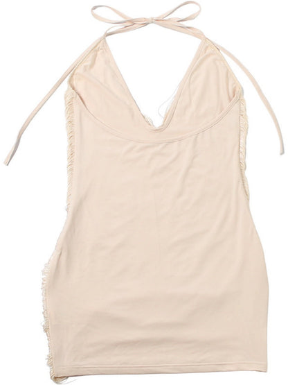 Tassel V-neck Halter Hip-hugging Mini&Short Dresses