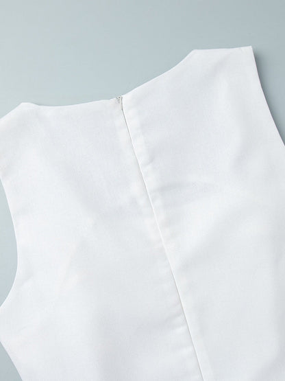 Square Collar Cotton And Linen Camisoles Leisure Temperament Maxi Dresses