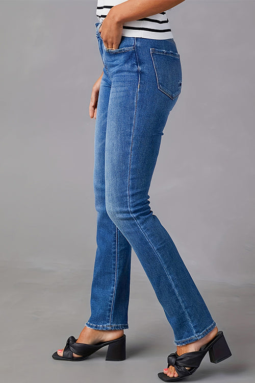Margovil High Waist Straight Leg Stretchy Denim Pants