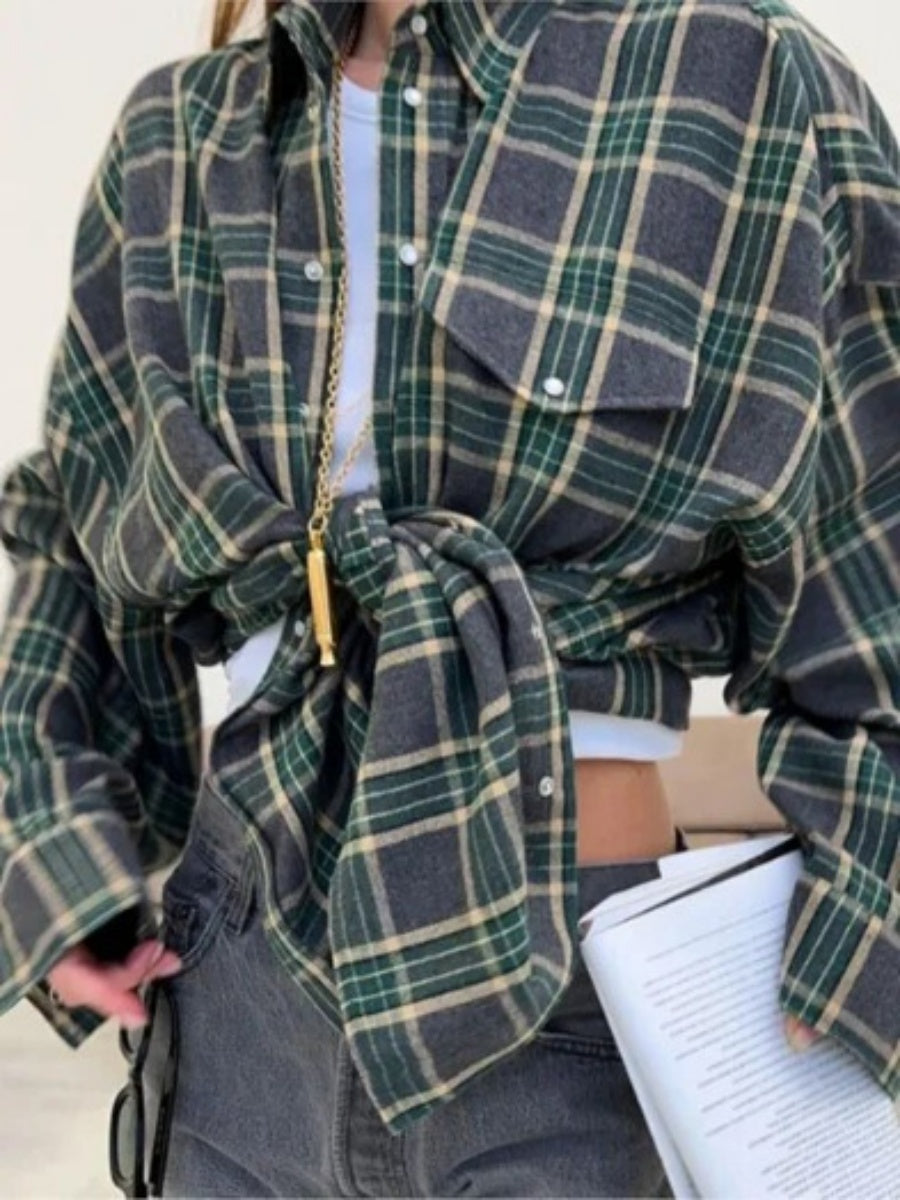Plaid Oversize Coat Shirts