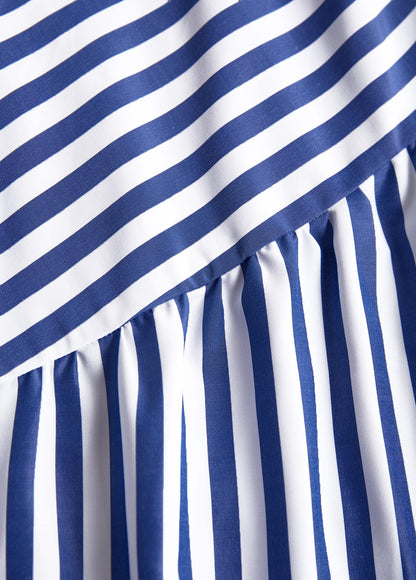 Chic Coastal Striped A-Line Dress