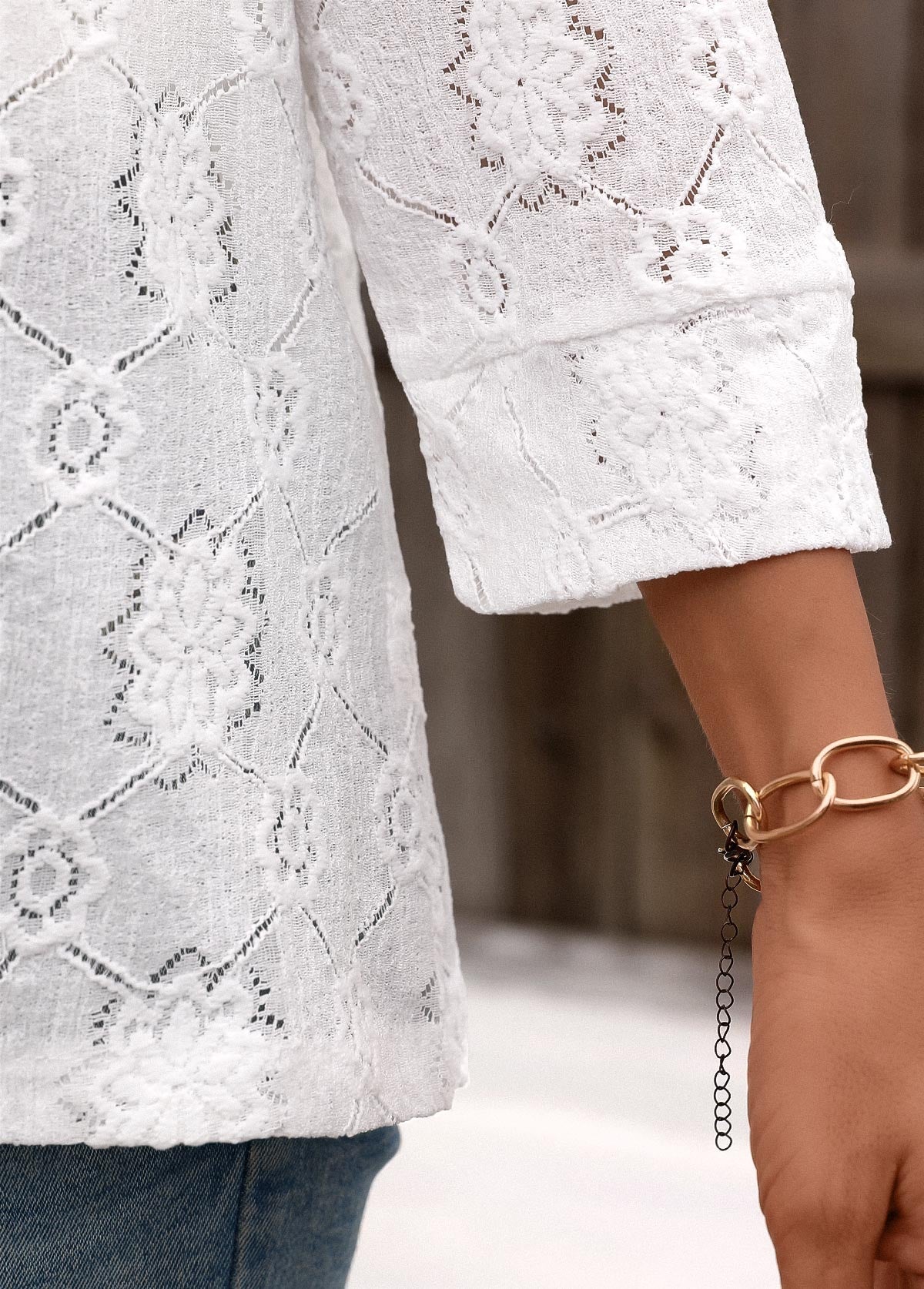 Lace Blazer – Floral Eyelet