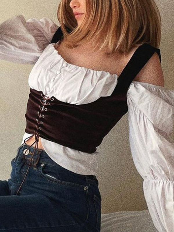 Crossover Tie Up Corset Top