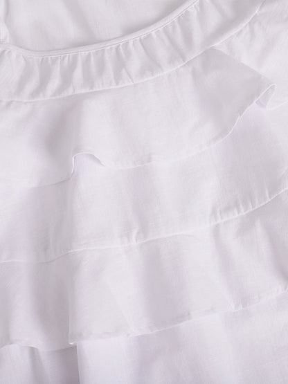 Pure Cotton Cake Skirt Backless Camisoles Beach Cover-up Mini&Short Dresses
