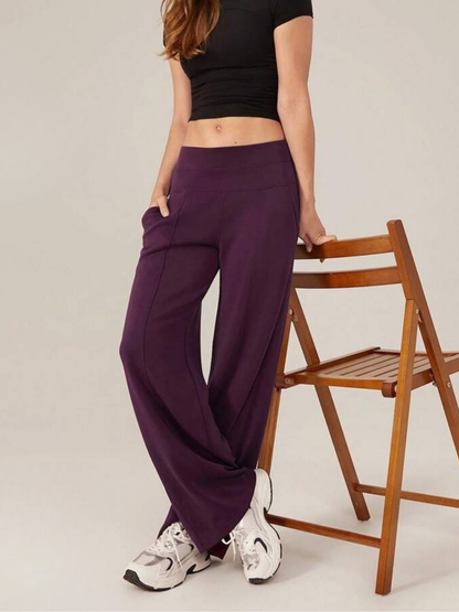 Modal Silk Wide Leg Lounge Pants High Waist With Pockets For Everyday Comfort And Style