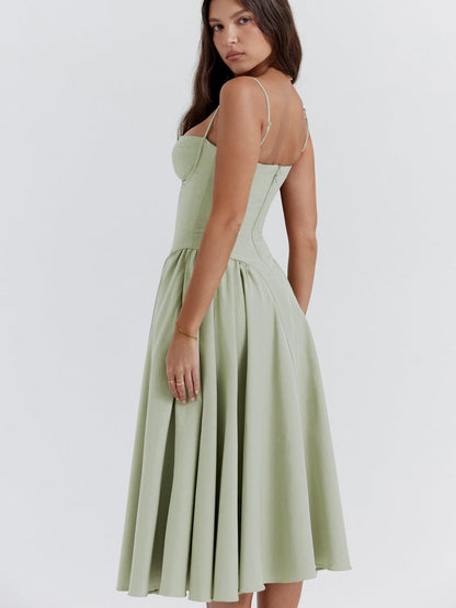 Camisoles Big Swing Solid Color Midi Dresses