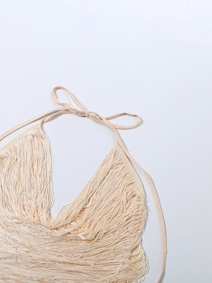 Tassel V-neck Halter Hip-hugging Mini&Short Dresses