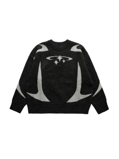 Star Jacquard Baggy Sweater