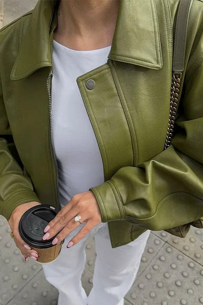 Chic Zipper Long Sleeve Jacket