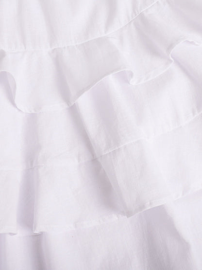 Pure Cotton Cake Skirt Backless Camisoles Beach Cover-up Mini&Short Dresses