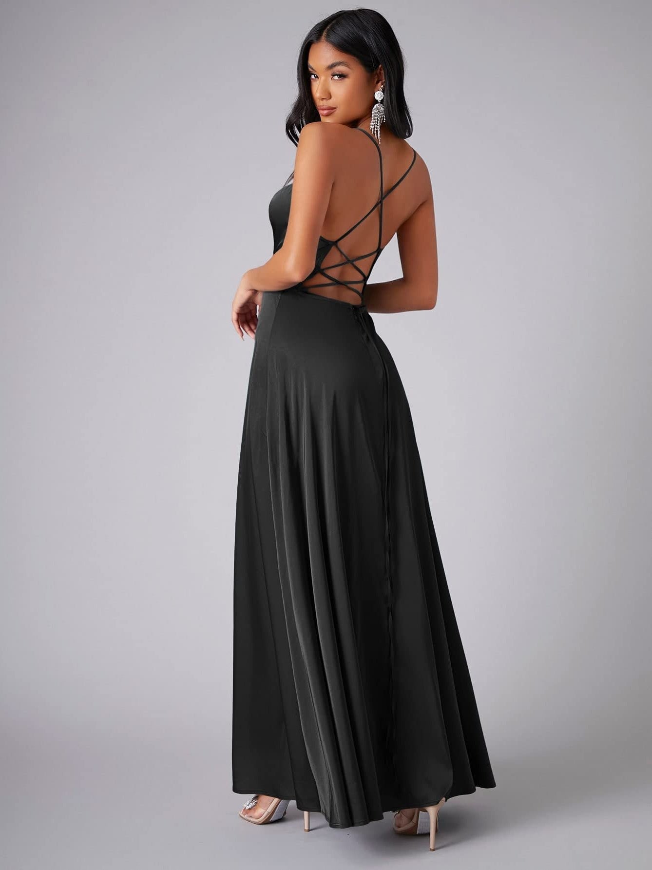 Slimming, Figure-hugging Backless Halter-neck Long Dress
