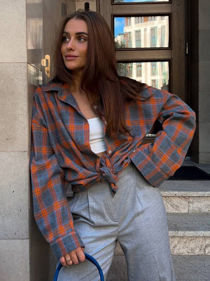 Plaid Oversize Coat Shirts