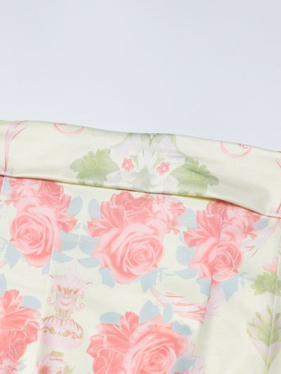 Floral Print Strapless Bodycon Mini Dress