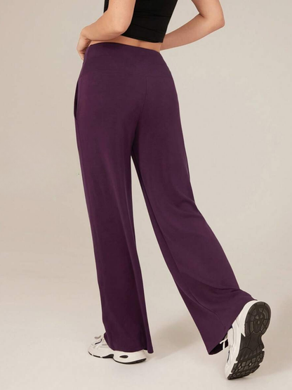 Modal Silk Wide Leg Lounge Pants High Waist With Pockets For Everyday Comfort And Style