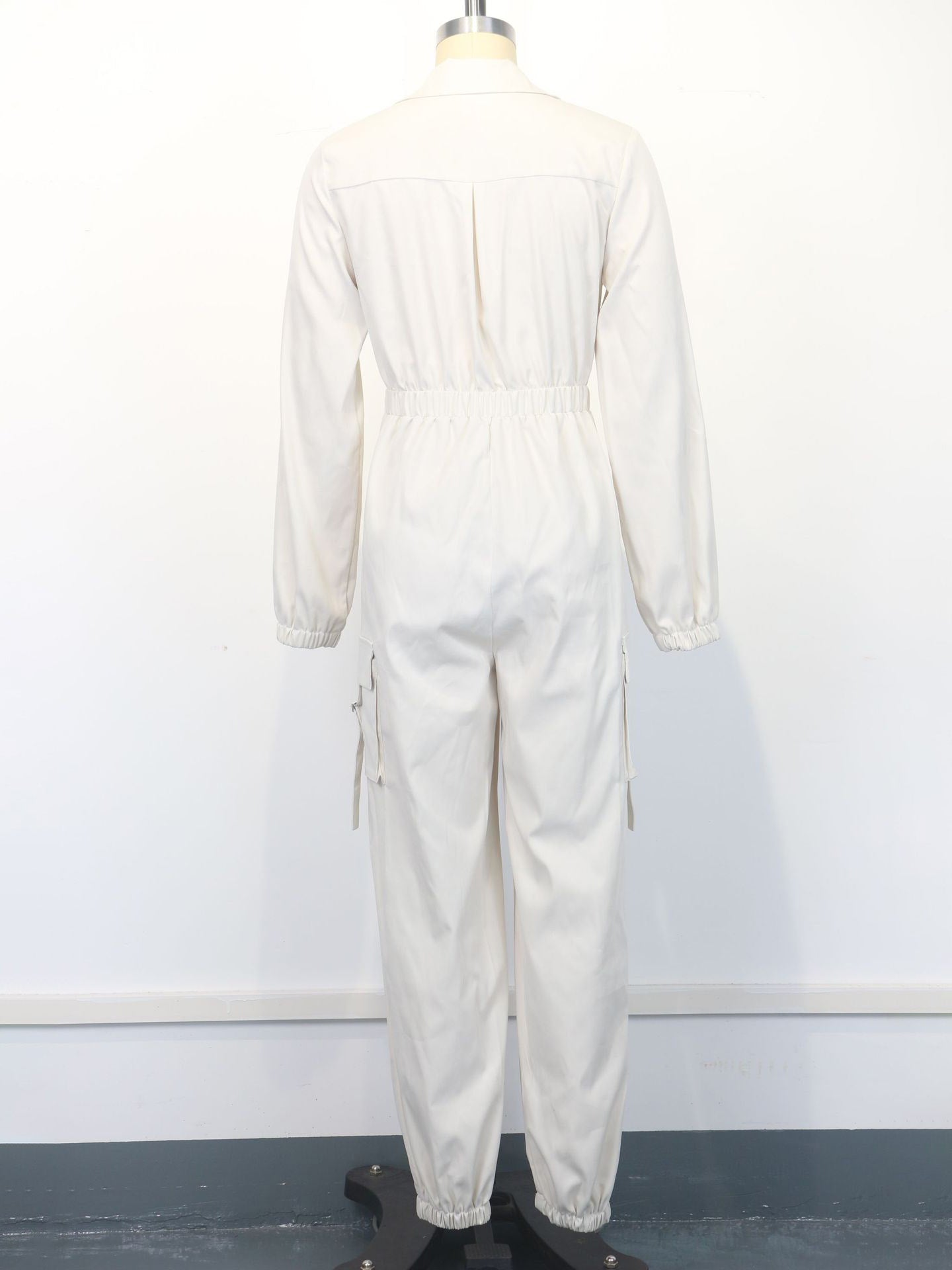 Cargo Jumpsuit With Elastic Waist And Pockets For Women 2026