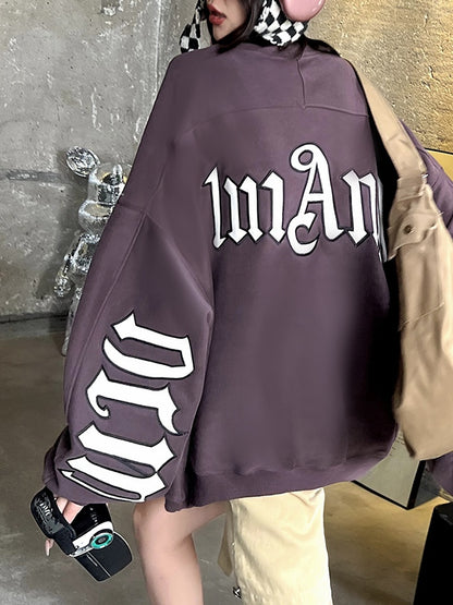 Street Letter Print Oversized Sweatshirt